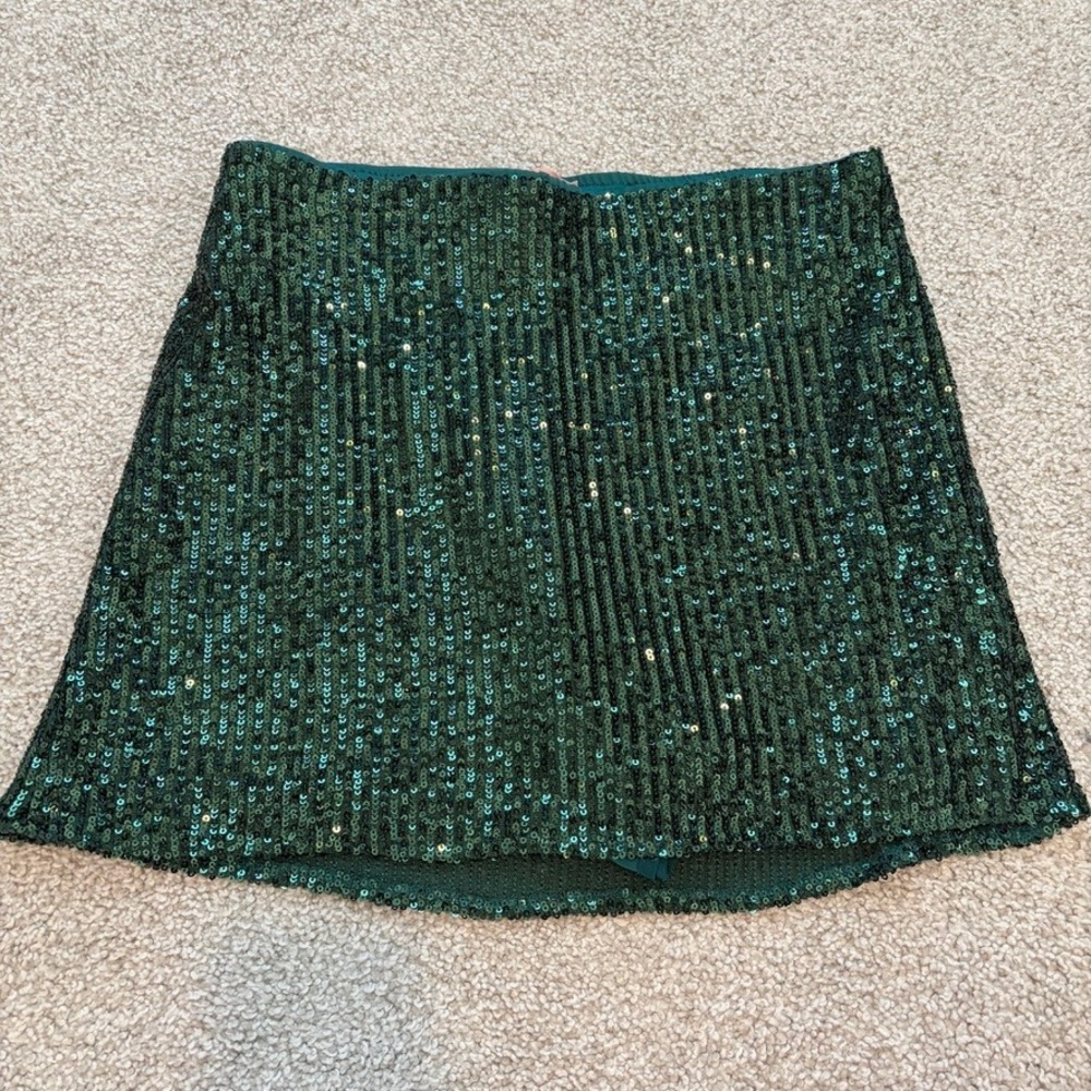 Show Me Your Mumu All Night Skort Womens S Green Sequin Party Club Holiday - Picture 1 of 7